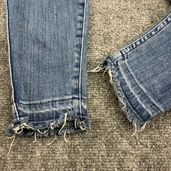 AYR Jeans Womens 26x28 Blue The Riser High Rise‎ Skinny Frayed Hem LA USA Made - Picture 9 of 16